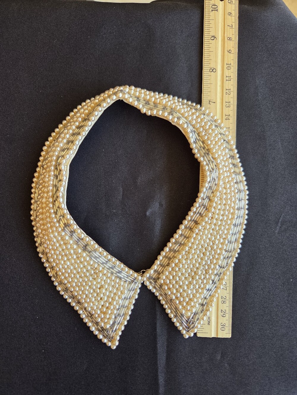 Vintage Faux Pearl Beaded Decorative Dress Shirt Collar - Picture 9 of 11